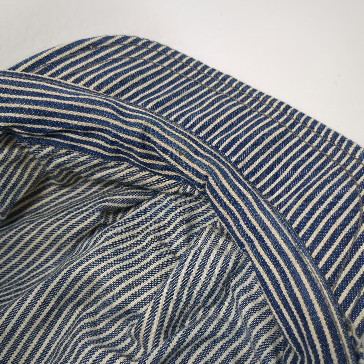 Blue Army Cap One Size Hickory Stripe Denim Engineer Railway Conductor Hat