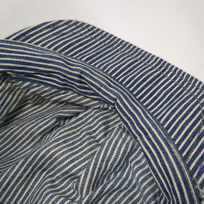 Blue Army Cap One Size Hickory Stripe Denim Engineer Railway Conductor Hat