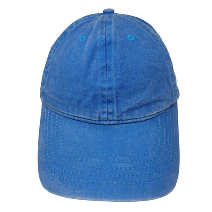 Unbranded Strapback Hat Blue One Size Lightweight Vented Holes 6 Panel Blank