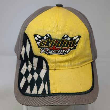 Ski-Doo Racing Baseball Cap Yellow One Size Checkered Flag Slideback Hat Gear