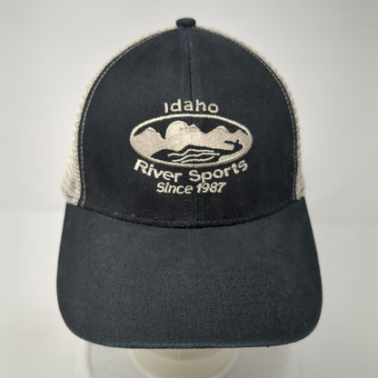 Idaho River Sports Since 1987 Strapback Trucker Hat Black OS Mesh Back Hit Wear
