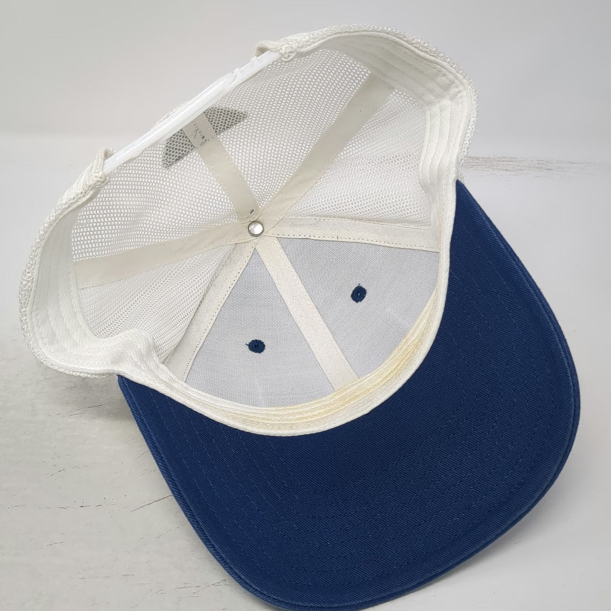 Columbia Trucker Hat Blue One Size Fishing Lure American Flag Mesh Snapback PFG
