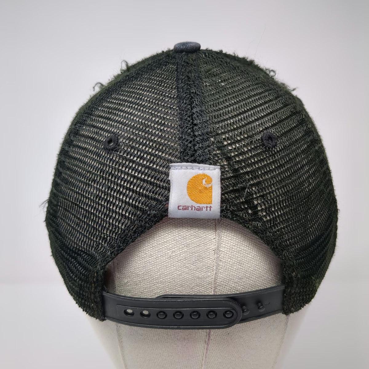 Carhartt Trucker Hat Black One Size Snapback Mesh Embroidered Logo Workwear