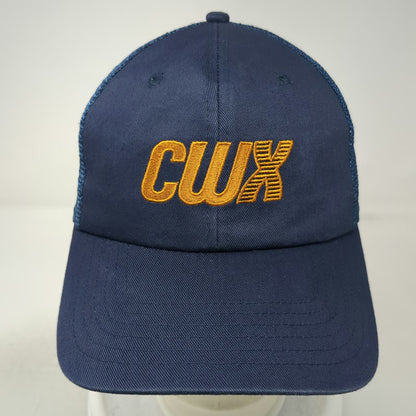K-Products Trucker Hat Blue One Size CWX Embroidered Logo Snapback Mesh Cap