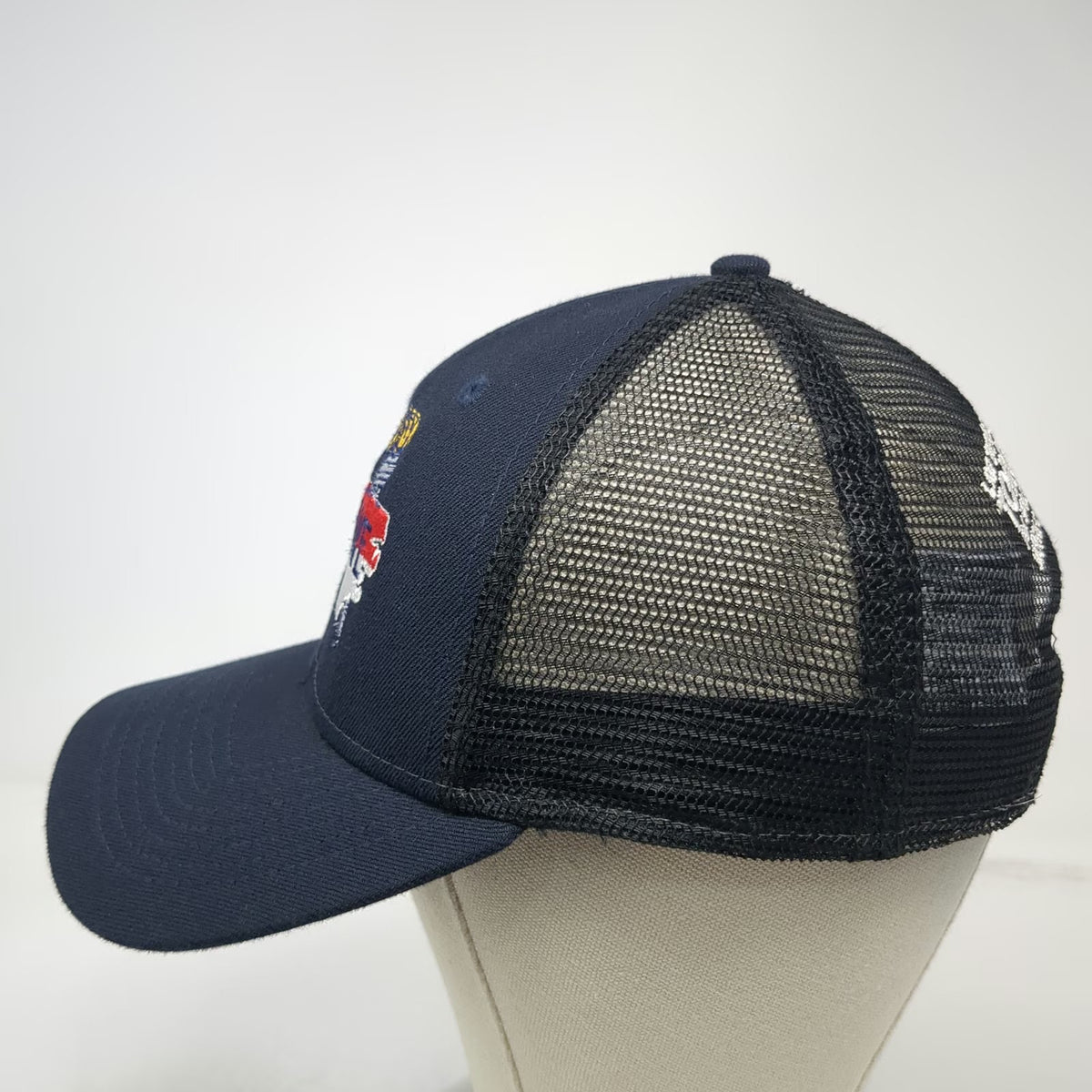New Era Trucker Hat Blue One Size NC Brave Special Olympics Torch Run Mesh Cap