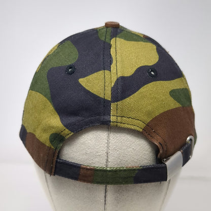 5 Panel Green Camo Embroidered Halo Logo Hat One Size Slideback Cotton Buckle