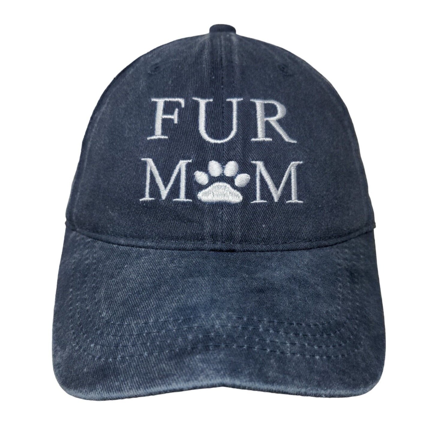 Fur Mom Slideback Hat Blue One Size Embroidered Adjustable 6 Panel