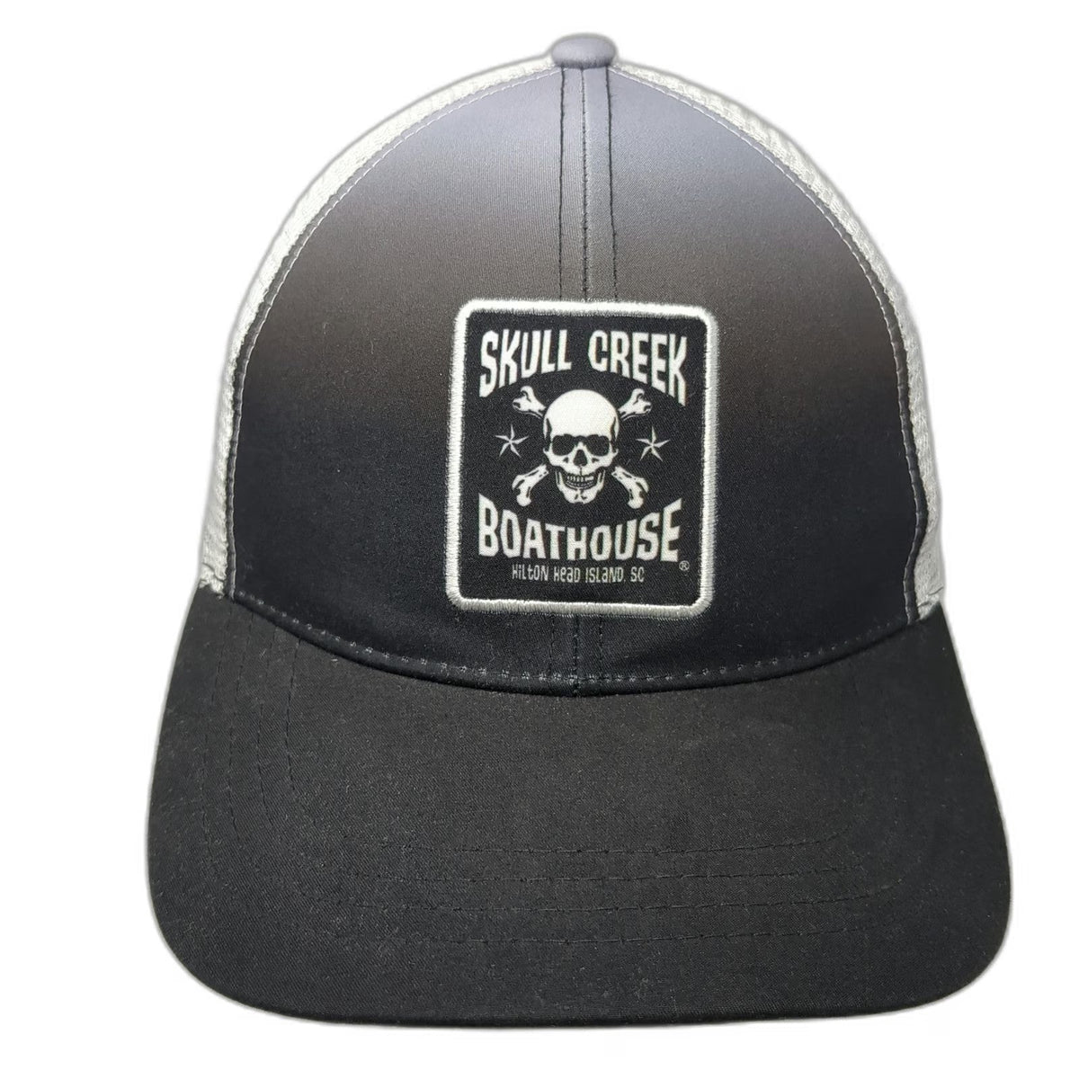 Boco Gear Skull Creek Boathouse Hilton Head Island Black Trucker Hat One Size