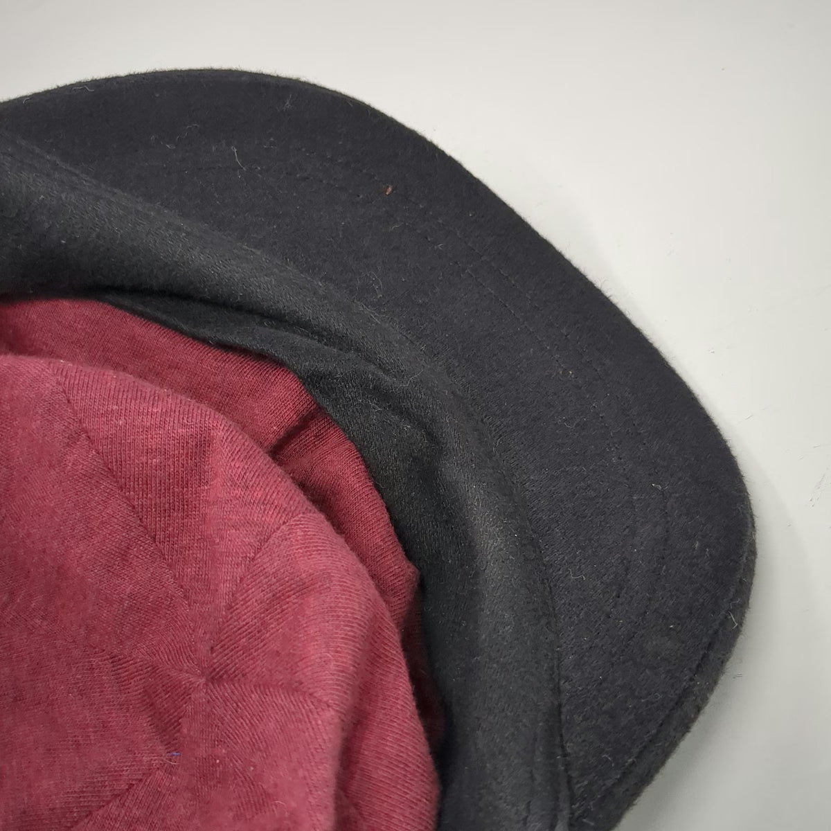 REI Baseball Cap Black L Quilted Knit Earband Cotton Rayon Lining Winter Hat