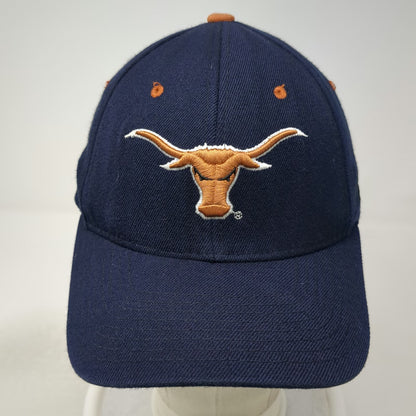 Texas Longhorns NCAA Zephyr Cap Blue L Stretch Fit Embroidered Hat Orange Brim