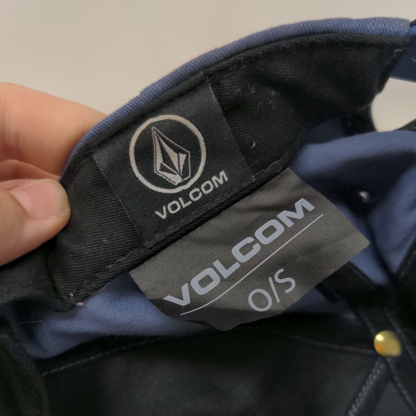 Volcom Made Stone Snapback Hat Blue One Size Adjustable Embroidered 6 Panel