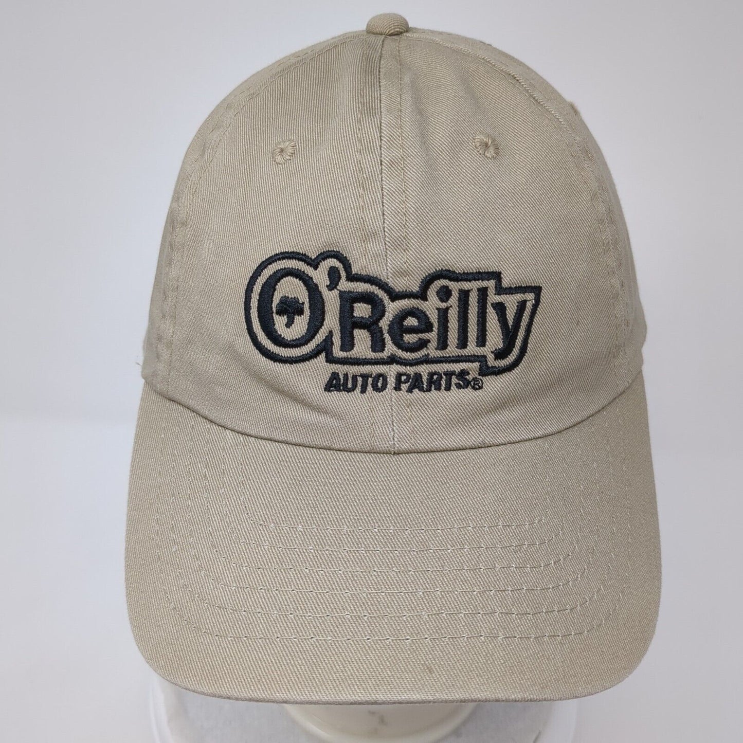 O'Reilly Auto Parts Strapback Hat Tan One Size Adjustable Embroidered Cotton
