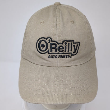 O'Reilly Auto Parts Strapback Hat Tan One Size Adjustable Embroidered Cotton