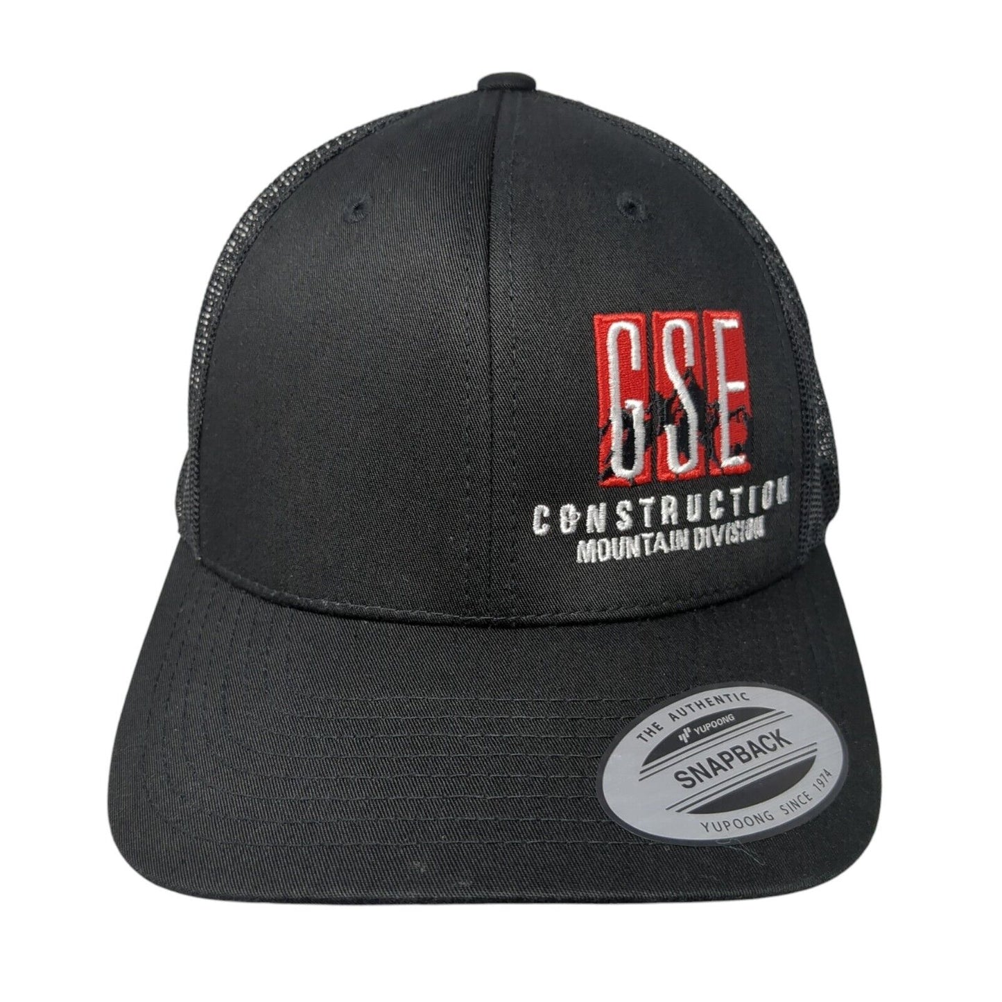 GSE Construction Mountain Division Snapback Trucker Hat Black OS Mesh Sport-Tek