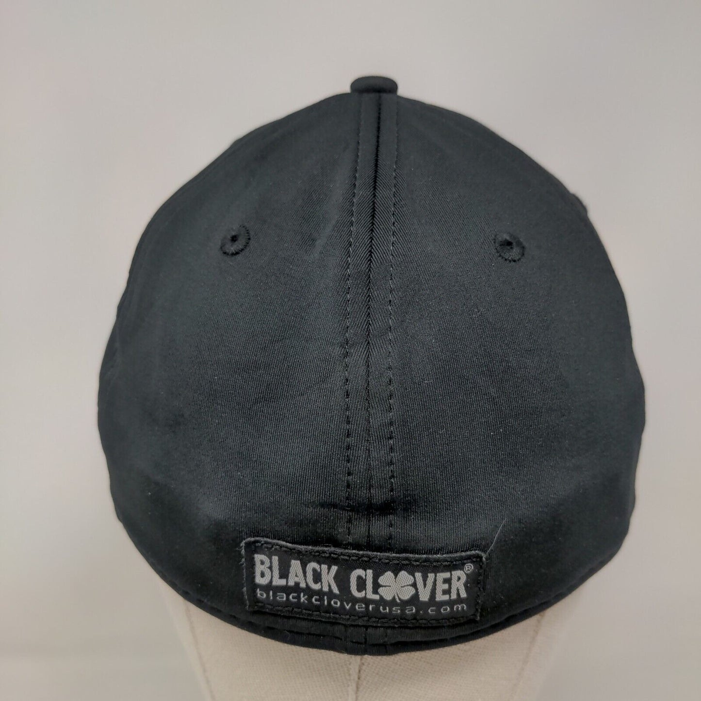 Live Lucky Fitted Hat Black S/M Breathable Embroidered 6 Panel Black Clover
