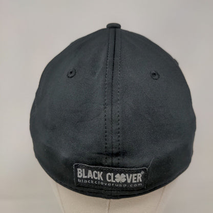 Live Lucky Fitted Hat Black S/M Breathable Embroidered 6 Panel Black Clover