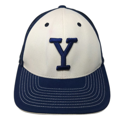 Pacific Headwear Yale Bulldogs NCAA Football Hat Blue 8 Cap Mesh Fitted Stretch
