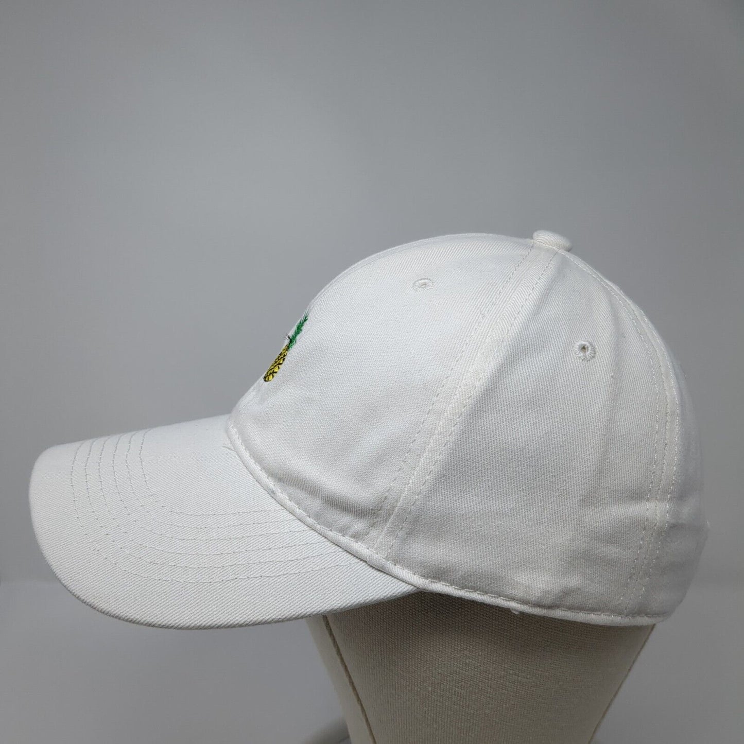 Pineapple Slideback Hat White One Size Solid Adjustable Embroidered