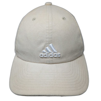 Adidas Beige Baseball Cap One Size Suede Slideback Embroidered Logo Sport Hat