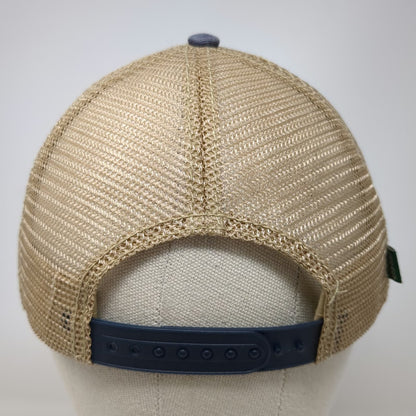 Legacy Trucker Hat Beige One Size Sun Valley Idaho Leather Patch Mesh Snapback