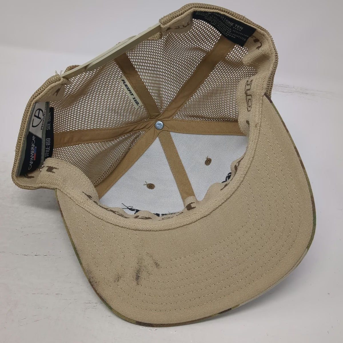 Cap America Whelen Trucker Hat Green Camo One Size Mesh Snapback Flat Brim