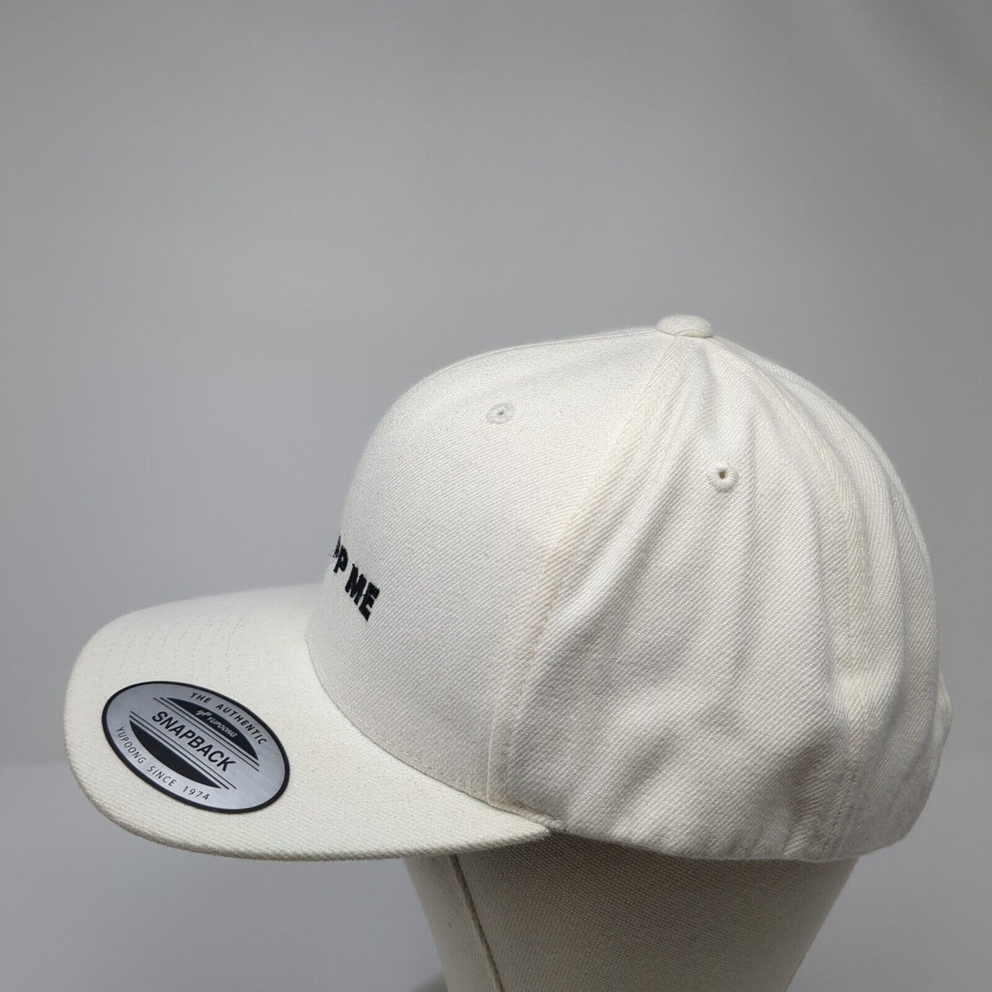 Cash App Me Snapback Hat White One Size Adjustable Embroidered Classics Yupoong