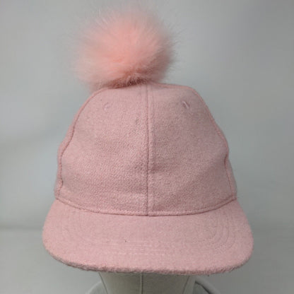 Dopo Dopo Girls Snapback Hat Pink 2-5 Years Adjustable Pompon Faux Fur Blank