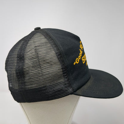 Trucker Hat Black One Size Good By Sucker Laughlin NV Mesh Back Made USA Vintage