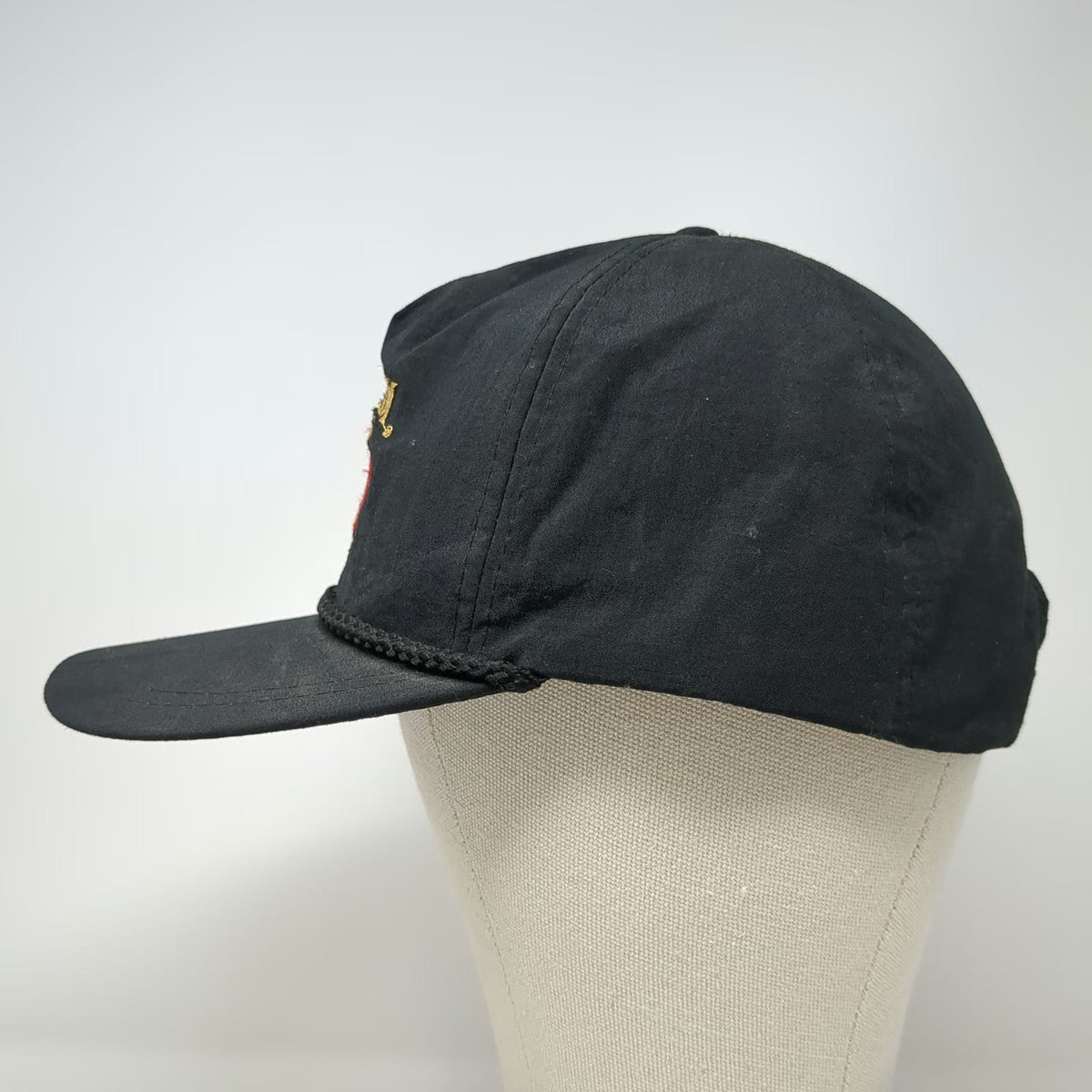 d&D Jim Beam 5 Panel Black Hat One Size Nylon Snapback Rope Detail Logo Seal B