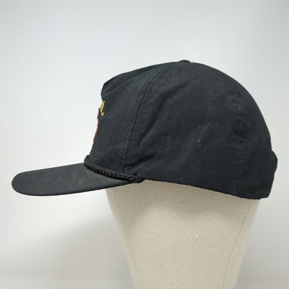 d&D Jim Beam 5 Panel Black Hat One Size Nylon Snapback Rope Detail Logo Seal B