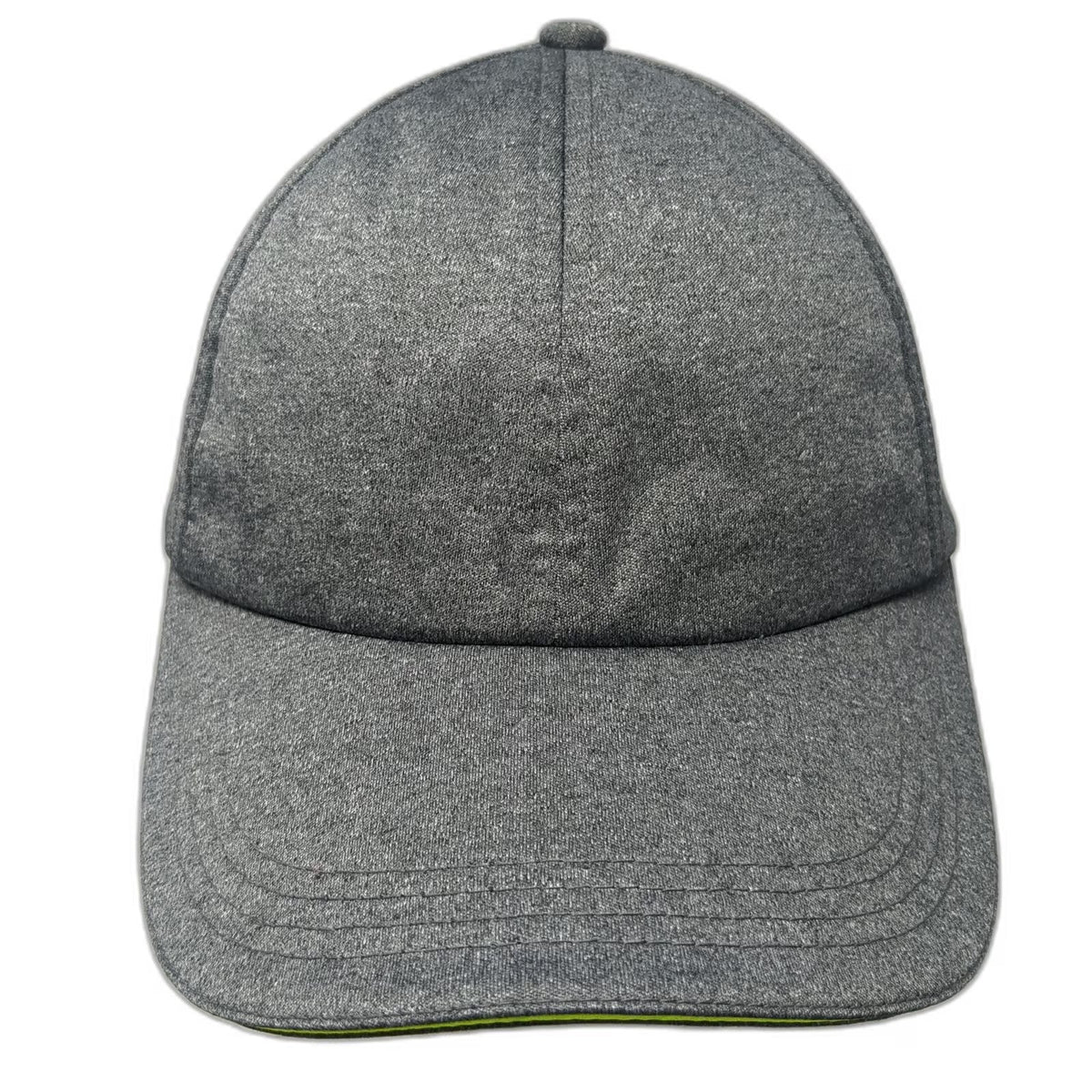 Slazenger Baseball Cap Gray One Size Elastic Strap Yellow Trim Performance Hat