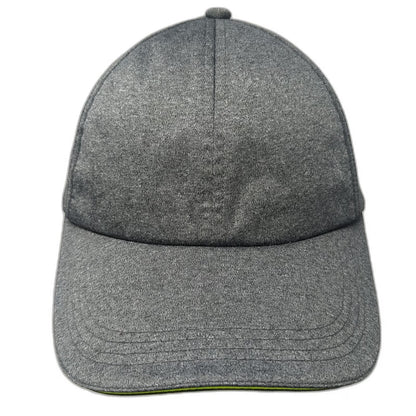 Slazenger Baseball Cap Gray One Size Elastic Strap Yellow Trim Performance Hat