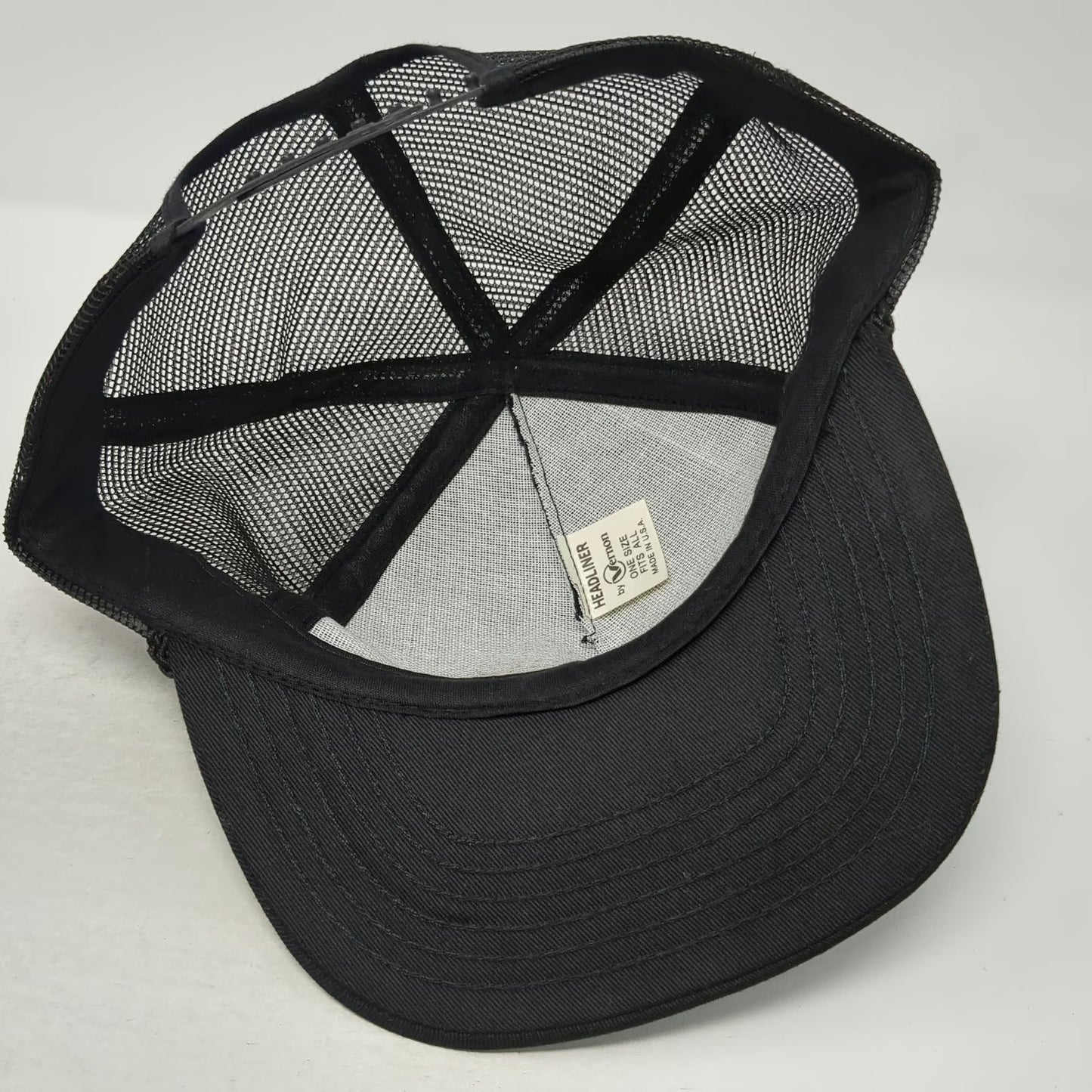 Headliner Fleetwood Trucker Hat Black Red Vintage Rope Mesh Snapback USA Made