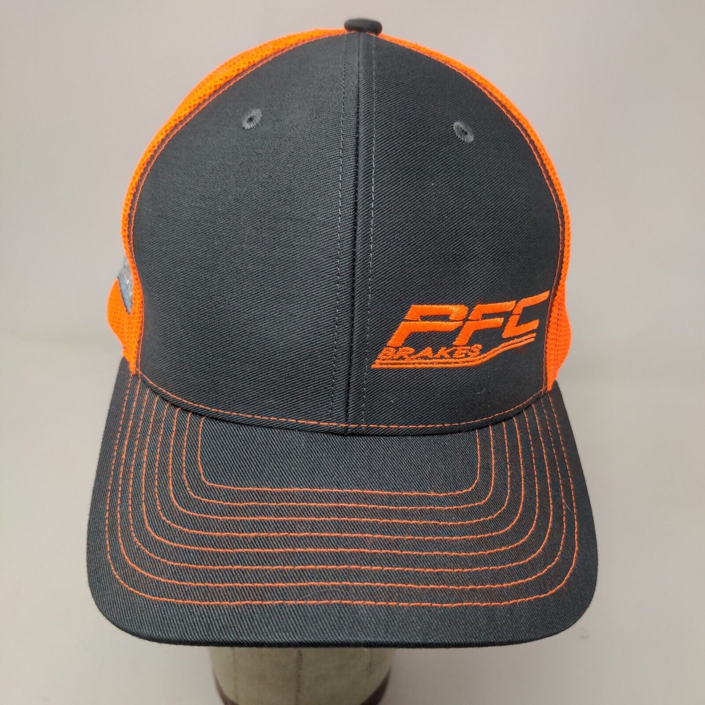 Richardson Men's Snapback Hat Gray Orange Adjustable Style 112 PFC Brakes Logo