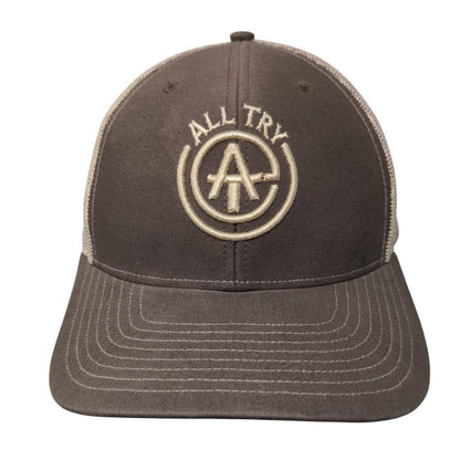All Try Snapback Mesh Back Trucker Hat Brown One Size Richardson