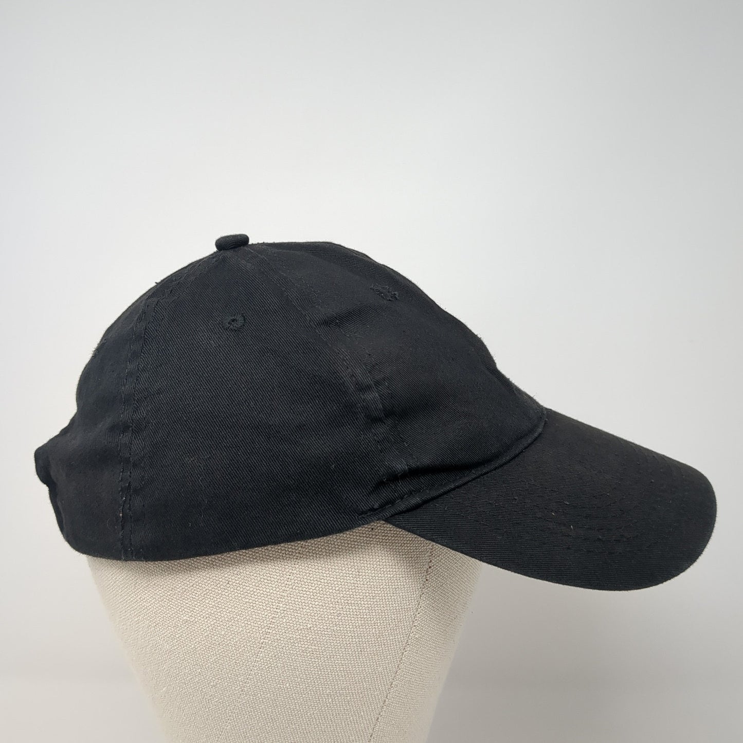 Unbranded Strapback Hat Black One Size Solid Blank Vent Holes Outdoor
