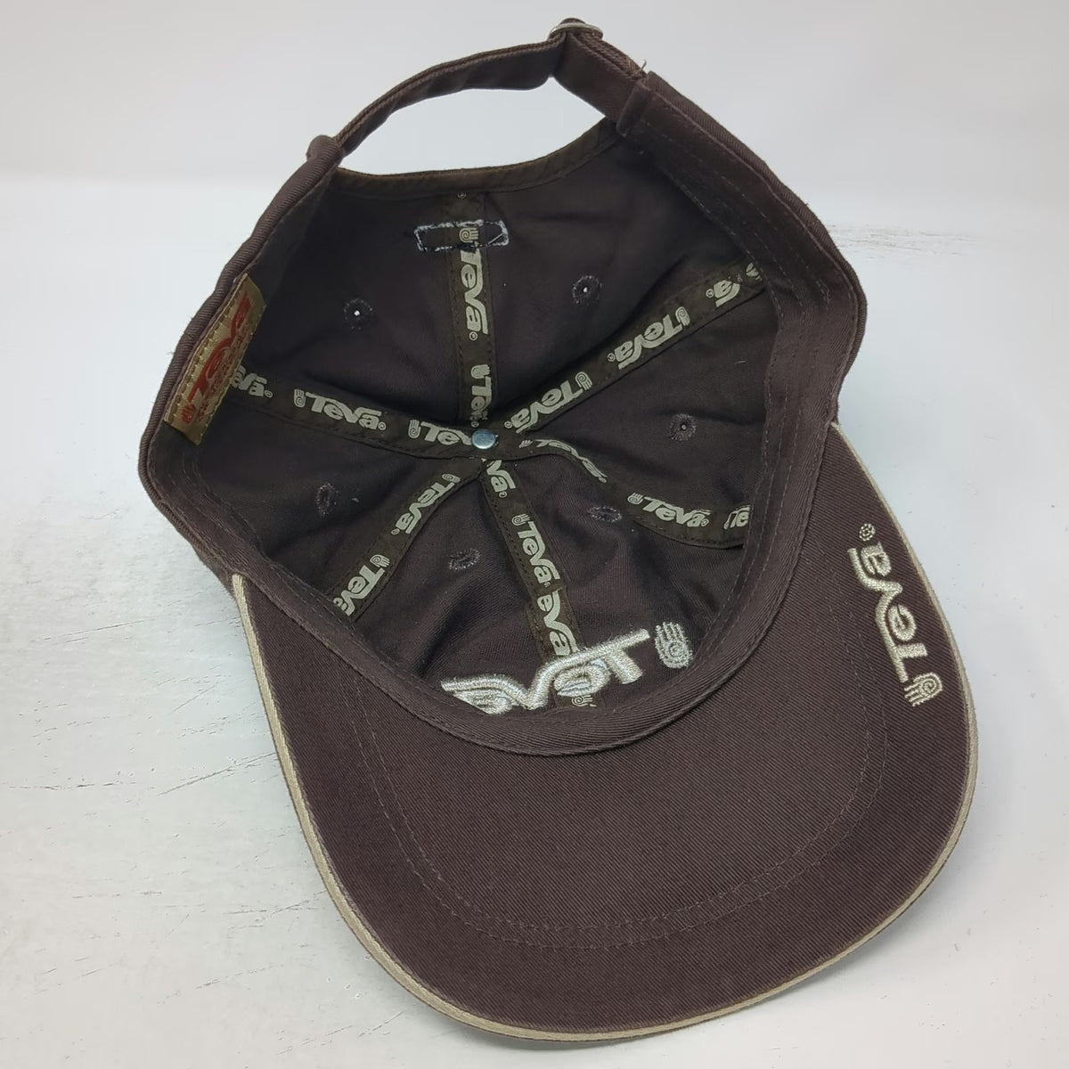 Teva Baseball Cap Brown One Size Slideback Embroidered Logo Outdoor Active Hat