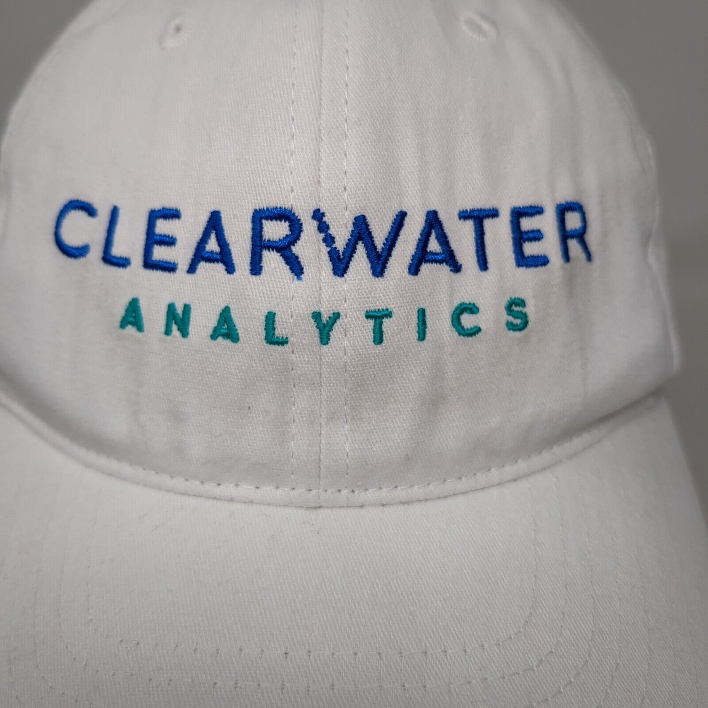 Clearwater Analytics Strapback Hat White One Size Embroidered 6 Panel