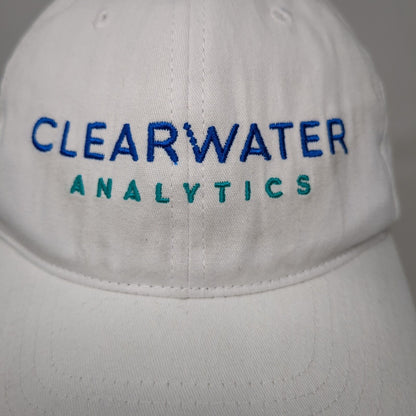 Clearwater Analytics Strapback Hat White One Size Embroidered 6 Panel