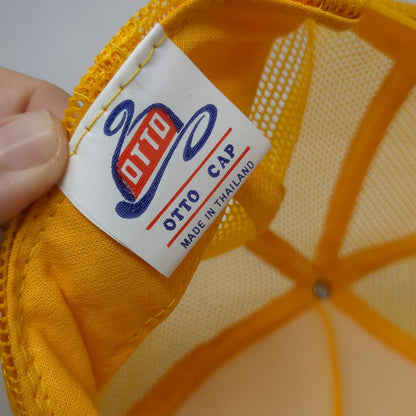 Otto Trucker Hat Yellow One Size Snapback Mesh Back Poop Graphic Sh**head Funny