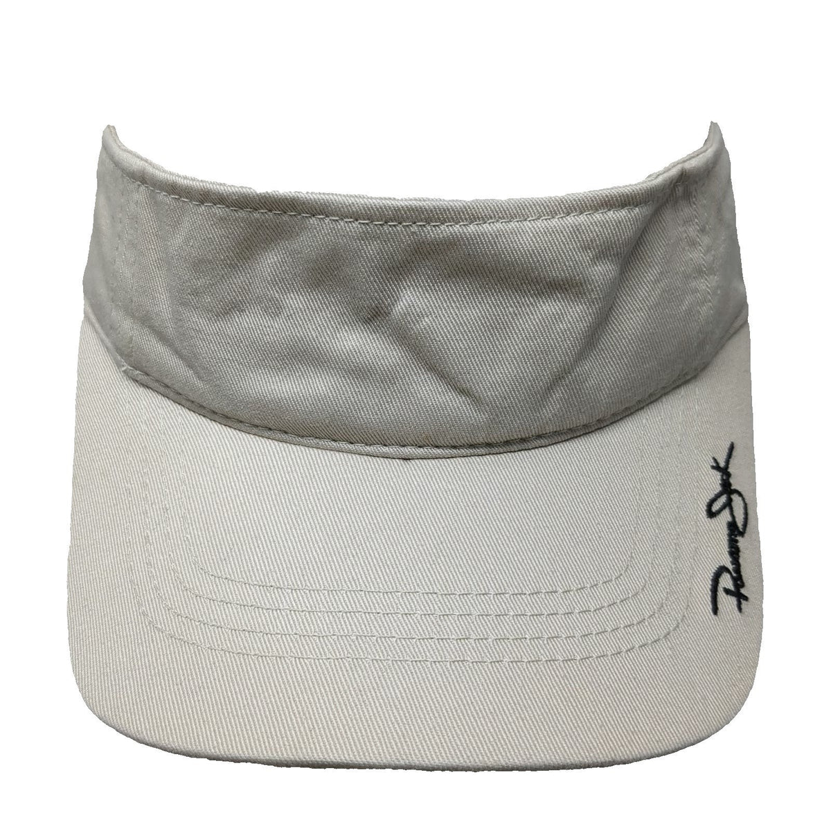 Panama Jack Visor Hat Beige One Size Strapback Cotton Signature Logo Embroidered