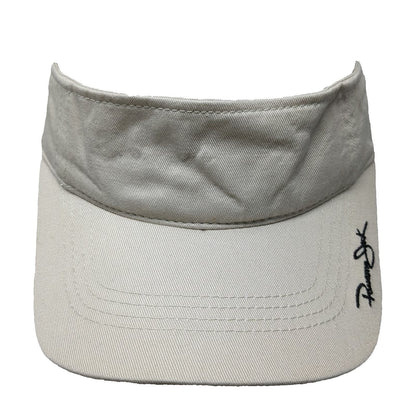 Panama Jack Visor Hat Beige One Size Strapback Cotton Signature Logo Embroidered