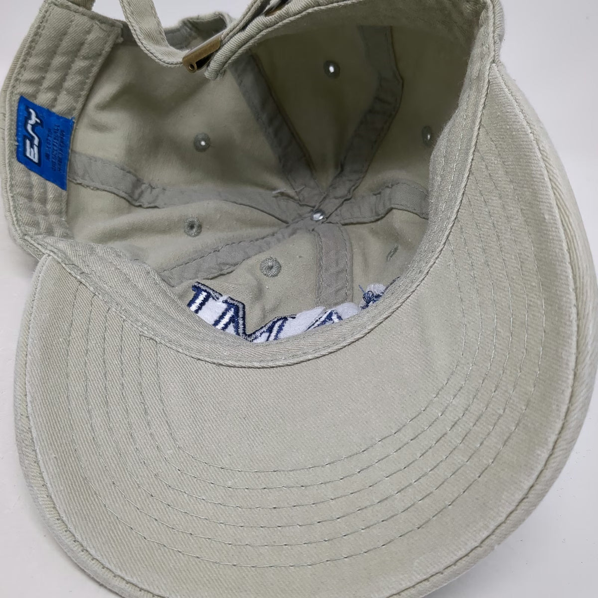 ESY Baseball Cap Beige One Size Embroidered Miami Slideback Cotton Strap Hat