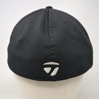 TaylorMade Baseball Cap Black XL Mesh Stretch Fit A-Flex Embroidered Golf Hat