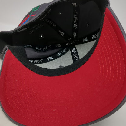 New Era Baseball Cap Gray L 39THIRTY Stretch Fit Motorcycle ProBuild Logo Hat