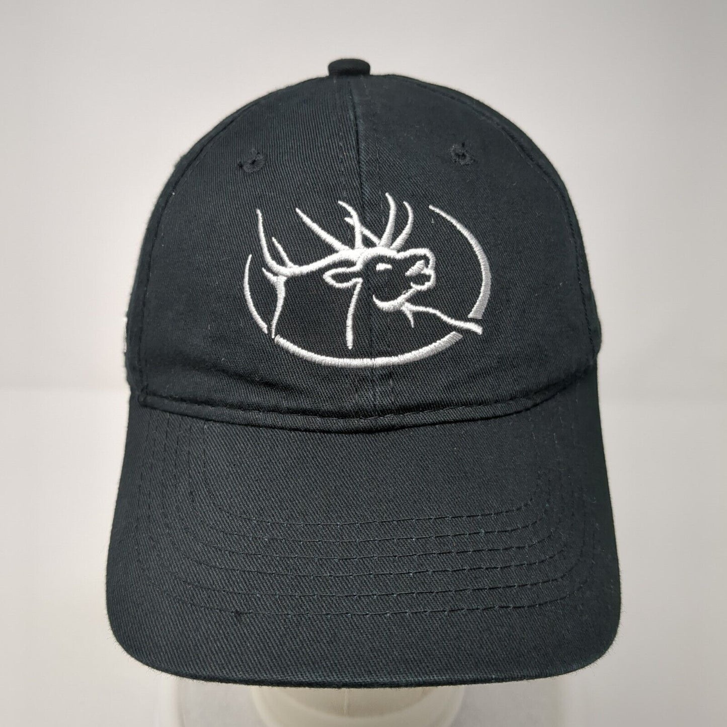 RMEF Snapback Hat Black One Size Adjustable Embroidered Vented Holes 6 Panel