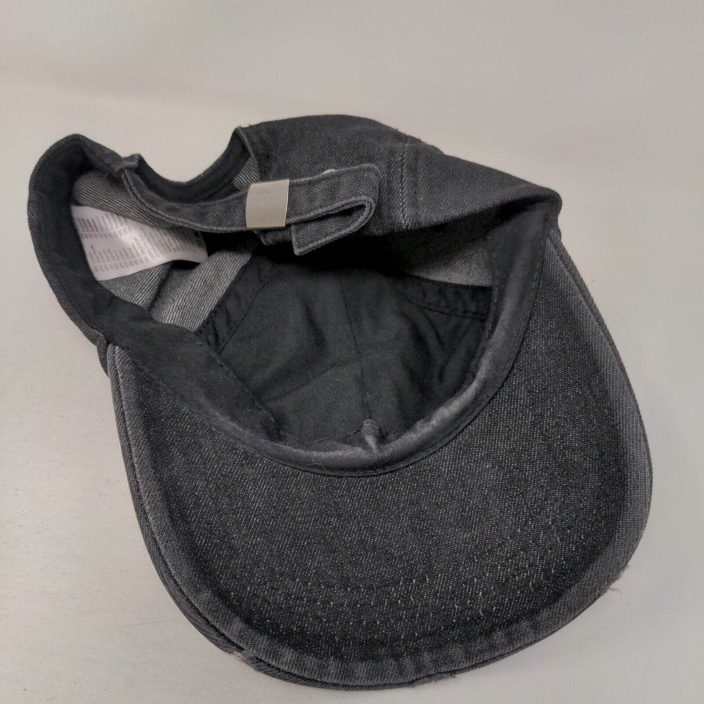 Yin Yang Ladies Slideback Hat Black One Size Adjustable Embroidered Distressed