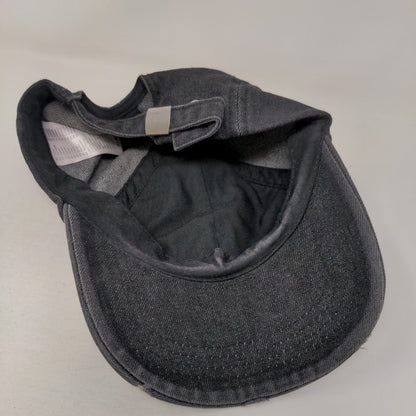 Yin Yang Ladies Slideback Hat Black One Size Adjustable Embroidered Distressed