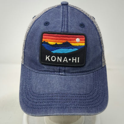 Legacy Trucker Hat Blue Gray One Size Kona HI Hawaii Sunset Mountain Patch Mesh