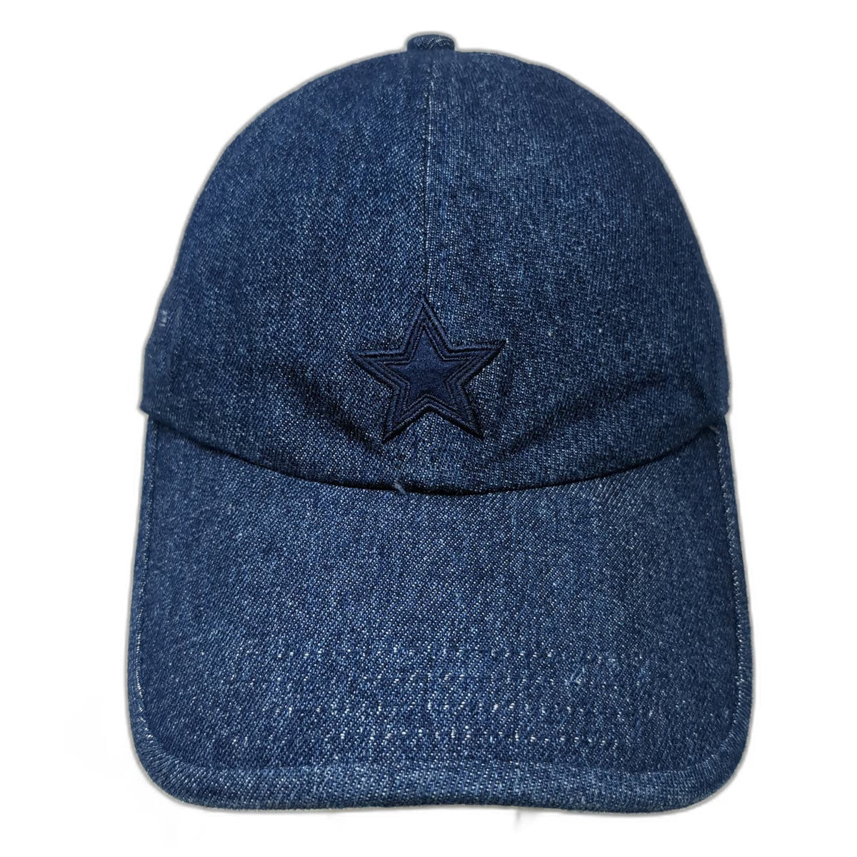 Faded Glory Baseball Cap Blue One Size Denim Embroidered Star Strapback Hat